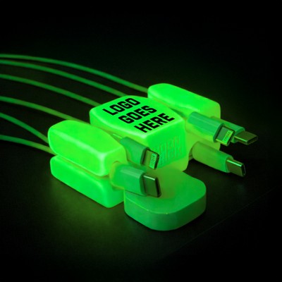 GlowBrick™ Glow-in-the-Dark Weighted Silicone Cable Organizer & Cord Wrap